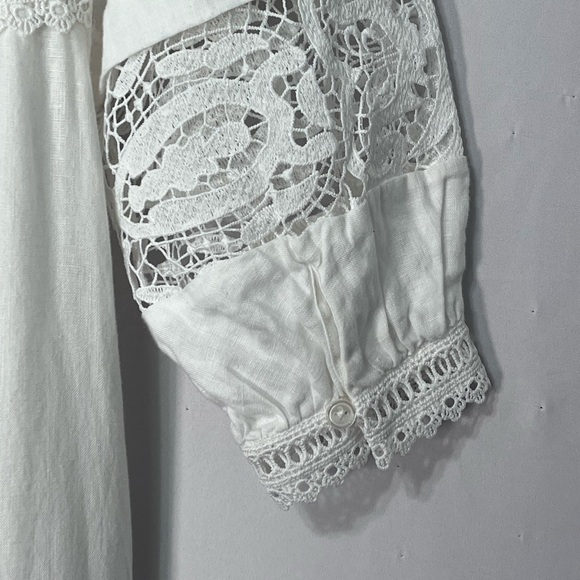 Soft Surroundings size 10 lined, 100%Linen,laced long maxi dress. Beautiful. (I) - Picture 5 of 8